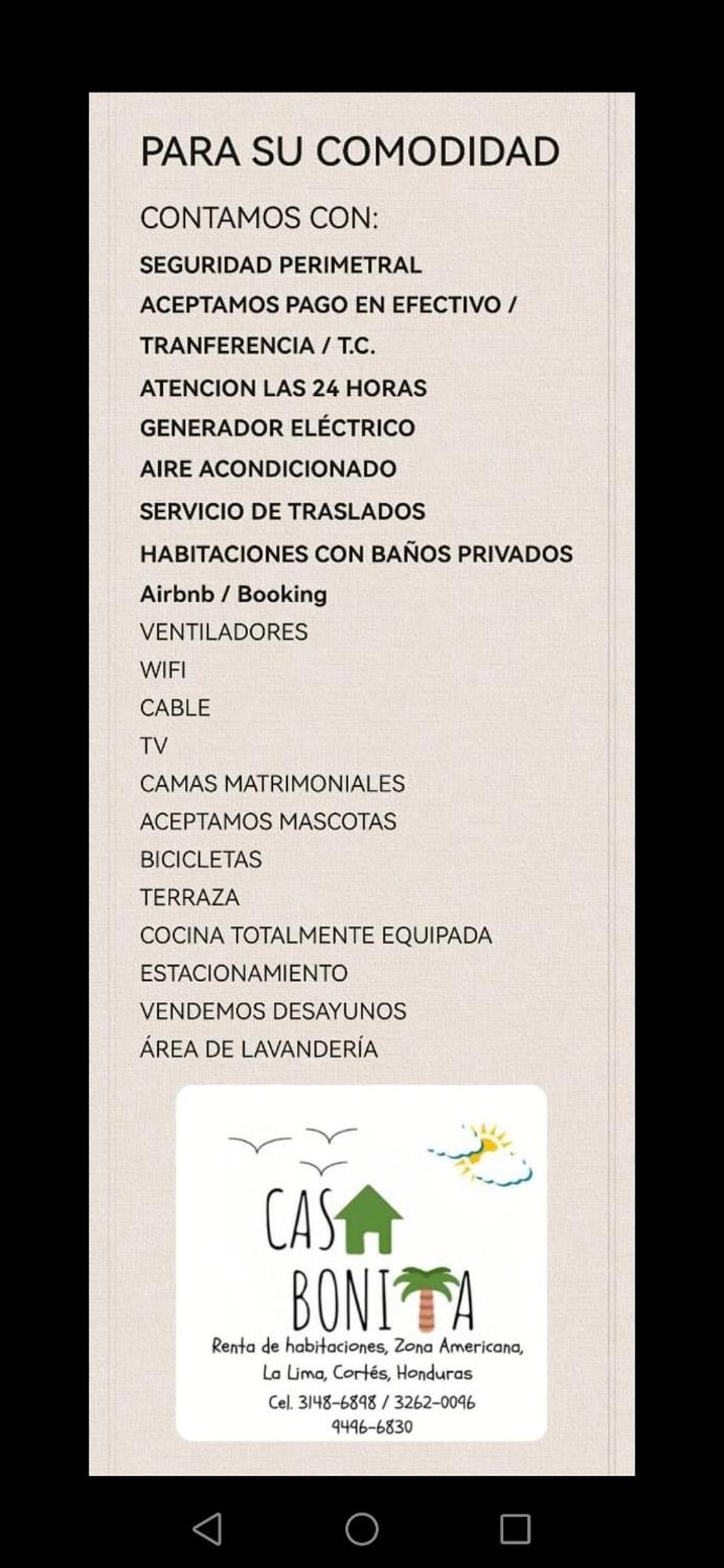 Hotel Casa Bonita La Lima San Pedro Sula エクステリア 写真